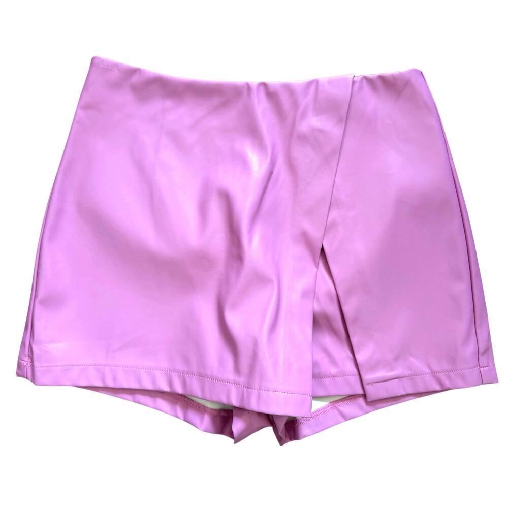 Idem Ditto M NWT Pink Faux Leather Envelope Mini Skort High Rise Y2K Barbiecore